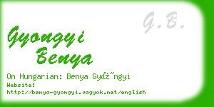 gyongyi benya business card